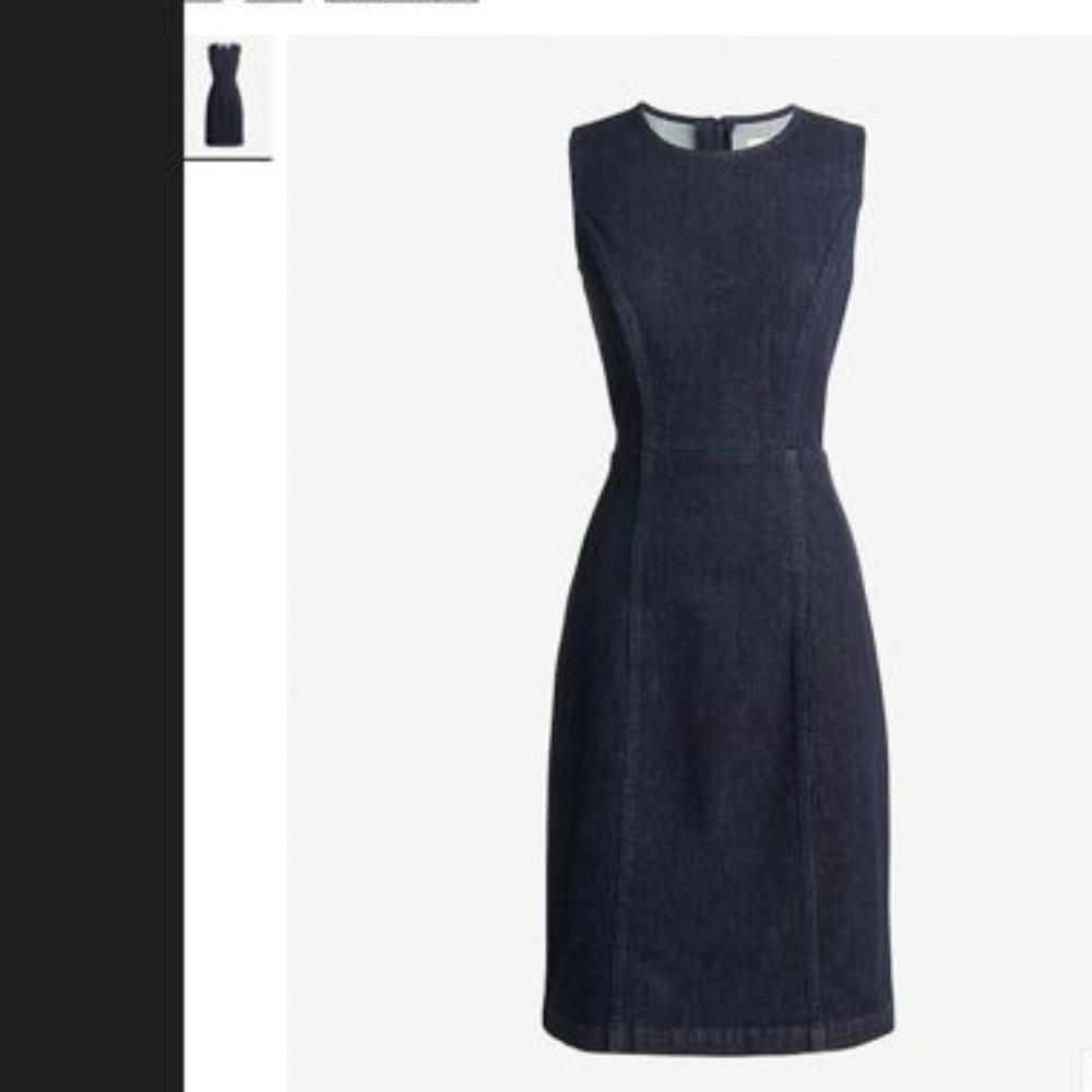 NEW NWT J. Crew Blue Jay Denim Sheath Dress Size 4